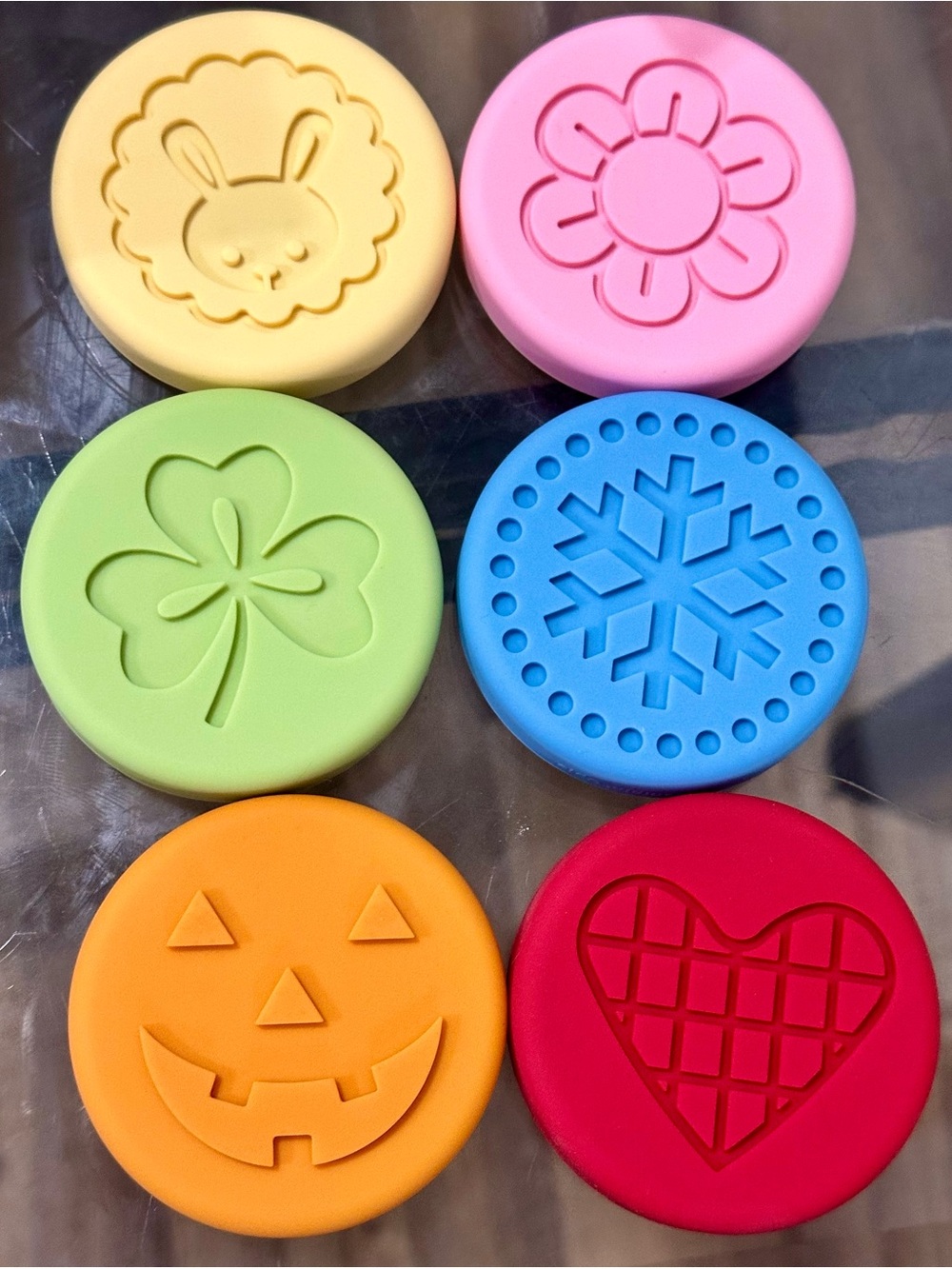 Wooden handle silicone cookie prints